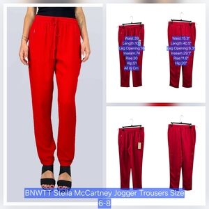 BNWTT Stella McCartney Red Jogger Trousers Size 6-8